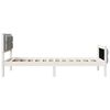 vidaXL Bed Frame with Headboard Light Grey 90 x 200 cm Solid Pine Wood