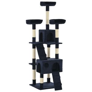 vidaXL Cat Tree | Blue | Particle board, Soft plush, Sisal rope | Large