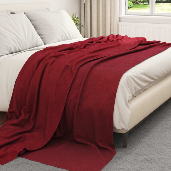 vidaXL Throw Blanket Bordeaux Red 270 x 240 cm Fleece