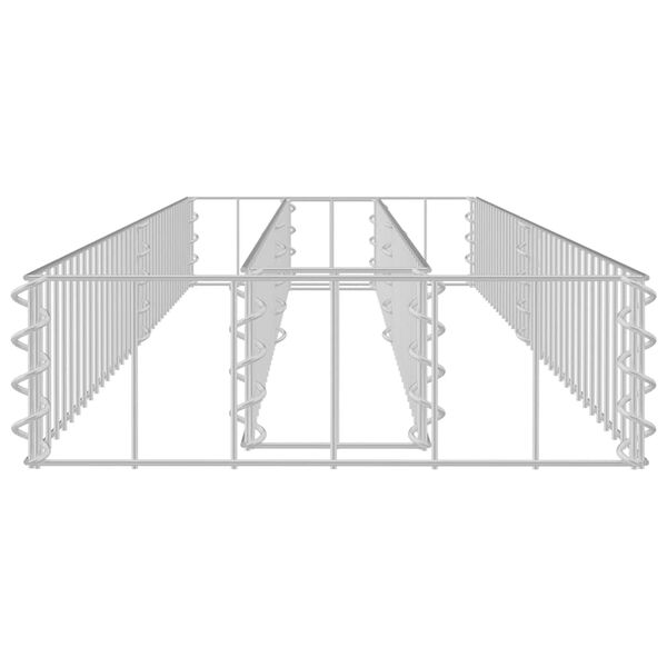 vidaXL Gabion Raised Bed Galvanised Steel 180x30x10 cm