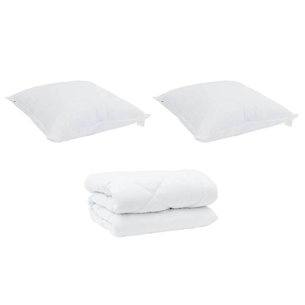 vidaXL Winter Duvet with Pillow 3 pcs White Microfiber