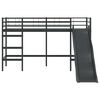 vidaXL Kids'Loft Bed Frame with Slide Black and Anthracite