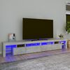 vidaXL TV Cabinet with LED Lights Concrete Grey 260x36.5x40 cm