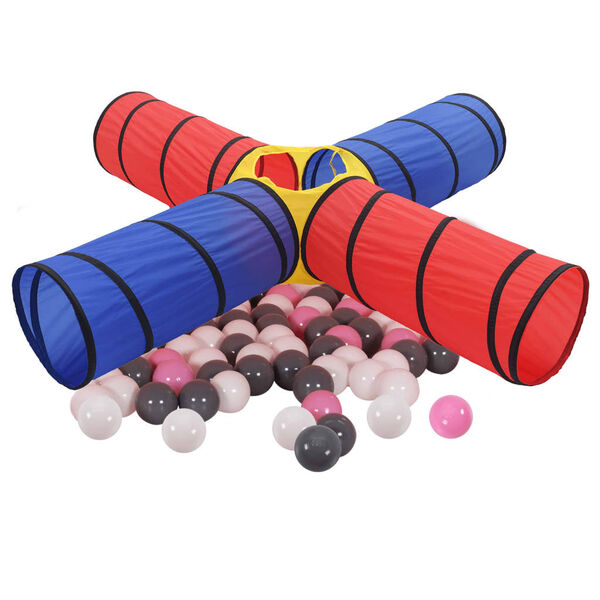 vidaXL Children Play Tunnel with 250 Balls Multicolour