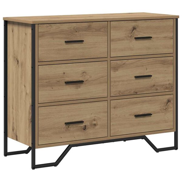 vidaXL Chest of Drawers 2 pcs Artisan Oak 91 x 35.5 x 74.5 cm