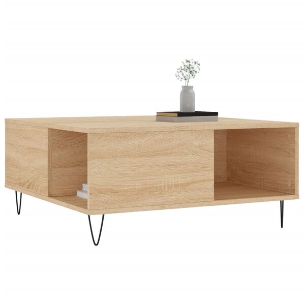 vidaXL Coffee Table Sonoma Oak 80x80x36.5 cm Engineered Wood