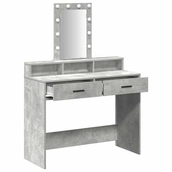vidaXL Dressing Table Grey 100 x 41 x 140 cm Engineered Wood