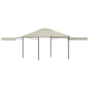 vidaXL Gazebo with Double Extended Roofs 3x3x2.75 m Cream 180 g/m&sup2;