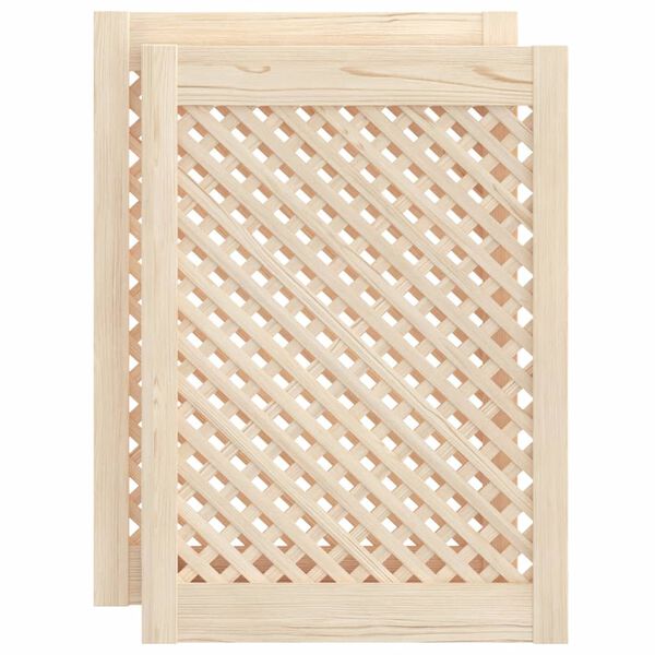 vidaXL Cabinet Doors Lattice Design 2 pcs 49.5x69 cm Solid Wood Pine