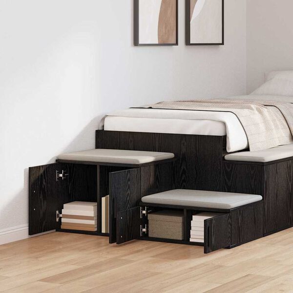 vidaXL Storage Cabinet 2 pcs Black Oak 127 x 41 x 40 cm