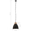 vidaXL Industrial Hanging Lamp Black Iron & Solid Wood 35 cm E27