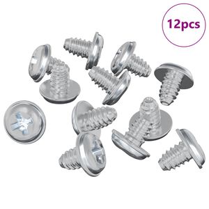 vidaXL Lock Screws Plain 12 pcs Silver M4 x 5 mm Iron