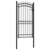 vidaXL Fence Gate with Spikes Steel 103x147 cm Black