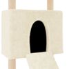 vidaXL Cat Tree with Sisal Scratching Posts Cream 153 cm