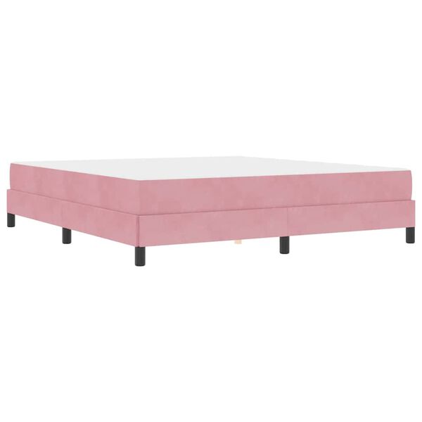 vidaXL Box Spring Bed with Mattress Pink 180 x 220 cm Fabric