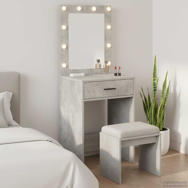 vidaXL Dressing Table Concrete grey 50 x 41 x 135 cm Engineered wood