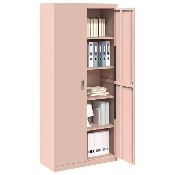 vidaXL Storage Cabinet 2 pcs Pink 90 x 40 x 200 cm Steel