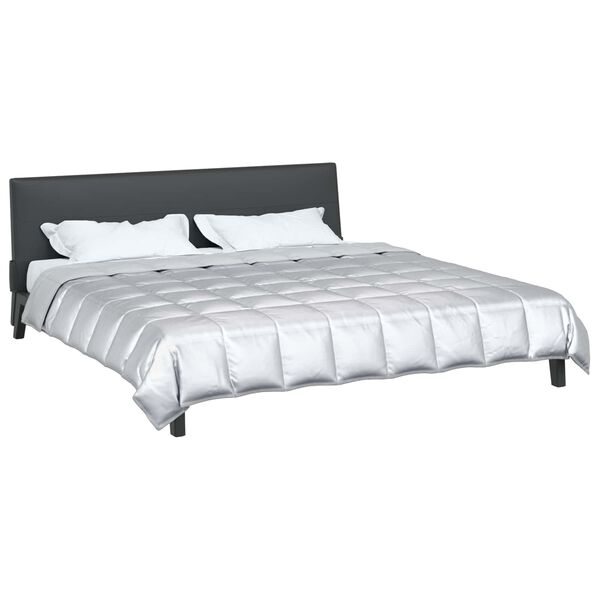 vidaXL Summer Duvet Silver 200 x 220 cm Satin and Microfiber