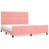 vidaXL Bed Frame without Mattress Pink Velvet