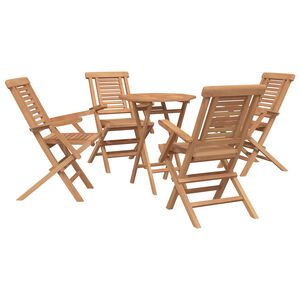 vidaXL Garden Set 5 pcs Brown Soild Teak Wood