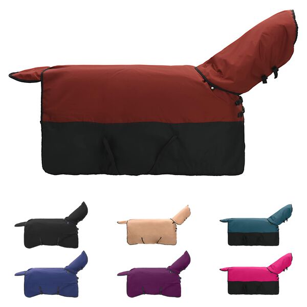vidaXL Horse Blanket Bordeaux and Black 125 cm Polyester