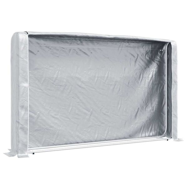 vidaXL Firewood Rack with Rain Cover 250x25x150 cm Galvanised steel