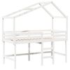 vidaXL Loft Bed with Ladder and Roof without Mattress White 90x200 cm