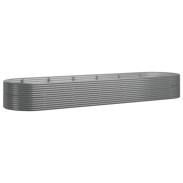 vidaXL Garden Raised Bed Powder-coated Steel 510x140x68 cm Grey