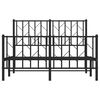 vidaXL Metal Bed Frame without Mattress with Footboard Black 120x200cm