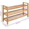 vidaXL Shoe Rack with 3 Shelves 100x27x60 cm Solid Oak Wood