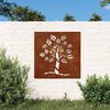 vidaXL Garden Wall Decoration 55x55 cm Corten Steel Tree Design