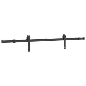 vidaXL Sliding Door Hardware Kit 183 cm Steel Black