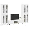 vidaXL TV Cabinet Set with Drawer FLORIN White Engineered Wood