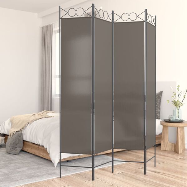 vidaXL 4-Panel Room Divider Anthracite 160x200 cm Fabric