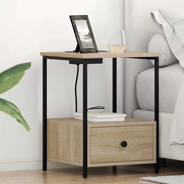vidaXL Bedside Cabinet Sonoma Oak 42 x 41 x 56 cm Engineered Wood