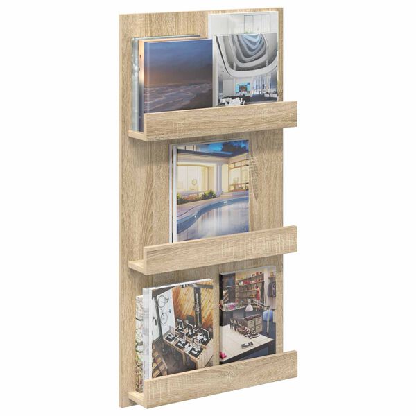 vidaXL Magazine Rack Sonoma Oak 51 x 11 x 102 cm Engineered Wood