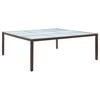 vidaXL Outdoor Dining Table | Brown | Poly Rattan, Tempered Glass | Large