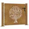vidaXL Garden Gate 100x75 cm Corten Steel Tree Design