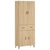 vidaXL Highboard Sonoma Oak 69.5x34x180 cm Engineered Wood