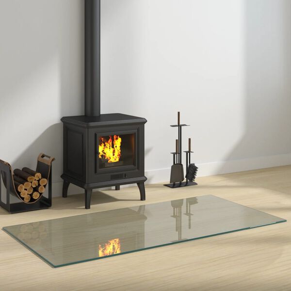 vidaXL Fireplace Glass Plate Rectangular 120x60 cm