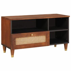 vidaXL TV Cabinet with Drawer Brown 80 x 33.5 x 46 cm Solid Mango Wood