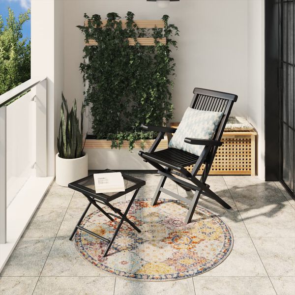 vidaXL Rug ARBIZU Indoor and Outdoor Vintage Design Ø 120 cm