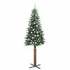 vidaXL Slim Christmas Tree with 300 LEDs Green and White 210 cm