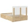 vidaXL Bed Frame with Drawer Sonoma Oak 135 x 190 cm Engineered Wood