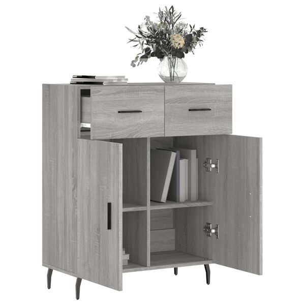 vidaXL Sideboard Grey Sonoma 69.5x34x90 cm Engineered Wood