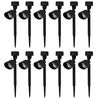Outdoor Solar Powered LED Spotlight Black 12 pcs