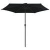 vidaXL Garden Parasol with Aluminium Pole 270x246 cm Black