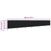vidaXL 6-panel Wind Screen Fabric 800x80 cm Black