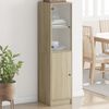 vidaXL Highboard with Glass Door Sonoma Oak 35x37x142 cm