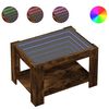 vidaXL Coffee Table with LED Smoked Oak 73x53x45 cm Engineered Wood